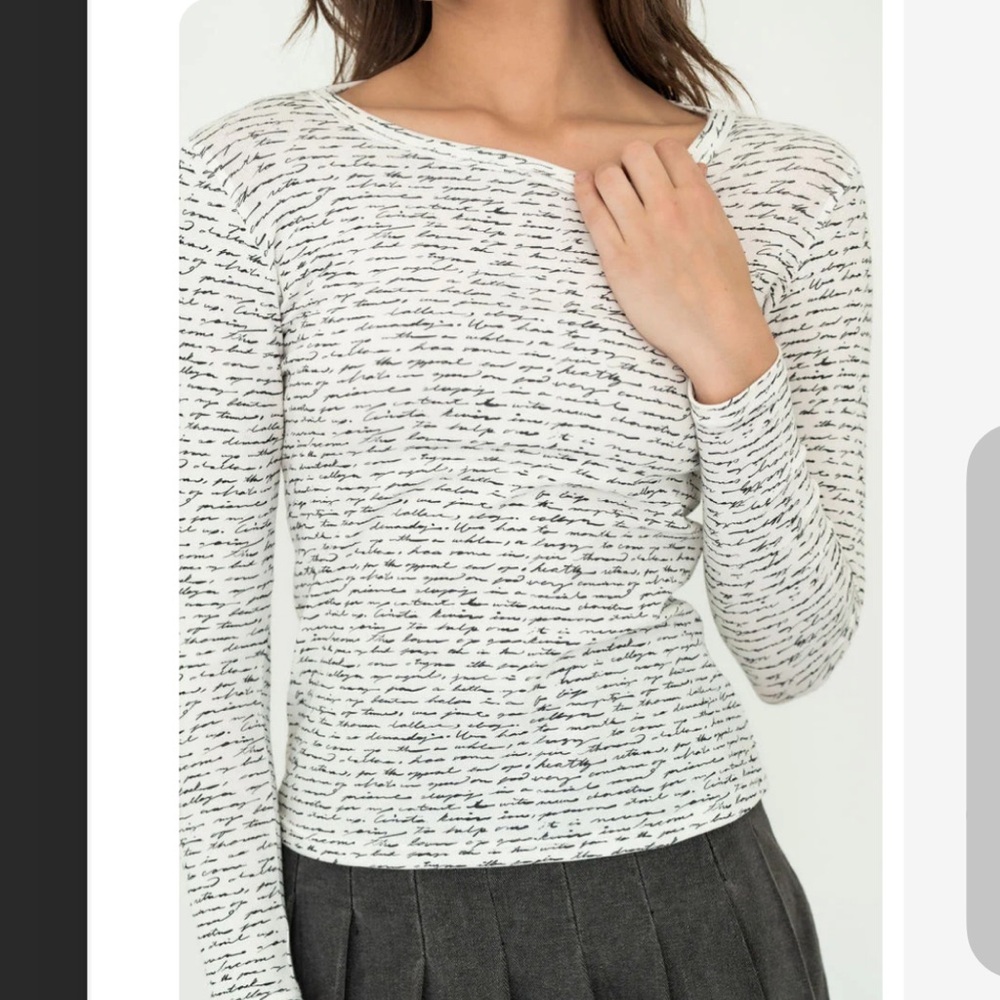 Recollection Script Note Printed T-Shirt